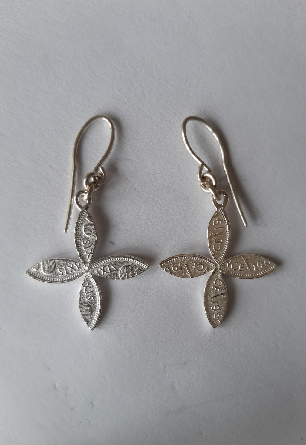 Sixpence Cross Earrings