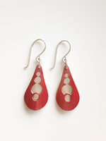 Element Earrings, red copper drops