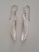 Earrings Fold Formed Silver Pods