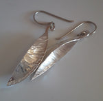 Earrings Fold Formed Silver Pods