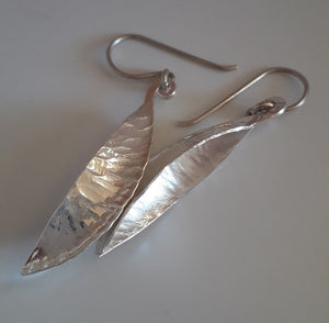 Earrings Fold Formed Silver Pods