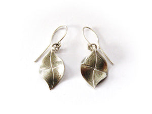 Mini Leaf Silver Earrings