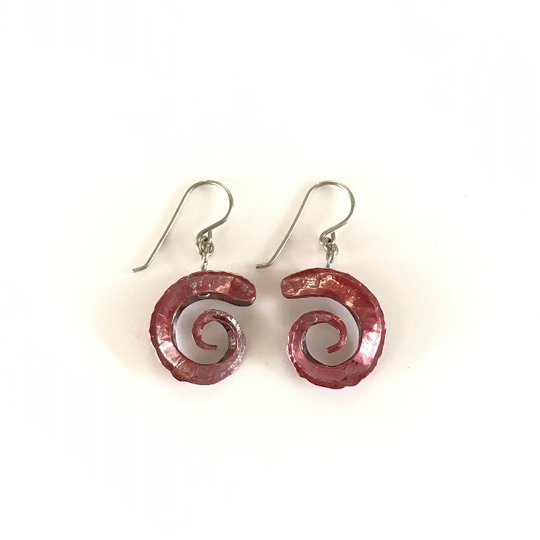 Earrings Fold Formed Spiral. Not for sale.