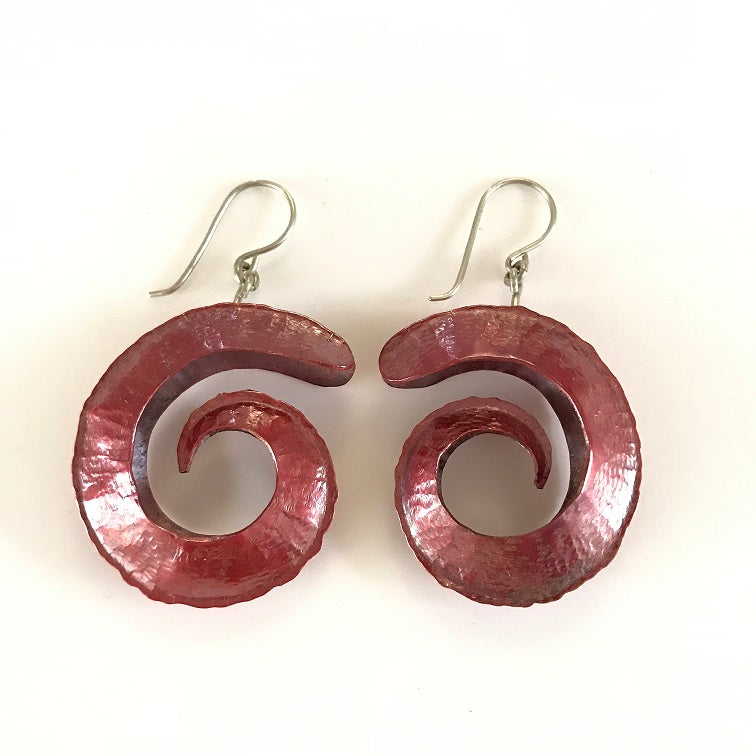 Earrings Fold Formed Spiral. Not for sale.