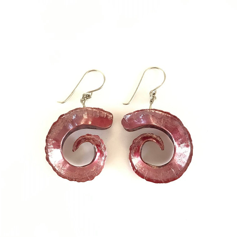 Earrings Fold Formed Spiral. Not for sale.