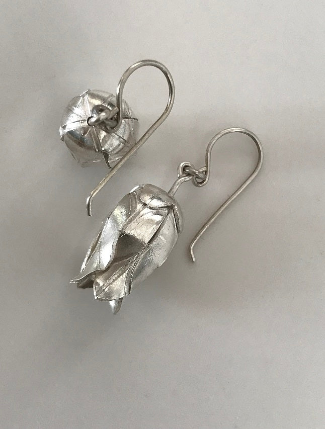 Silver floret earrings